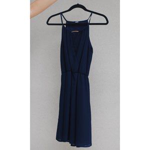 Navy Chiffon Mini Dress